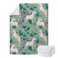 Floral Unicorn Pattern Print Blanket