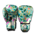 Floral Unicorn Pattern Print Boxing Gloves