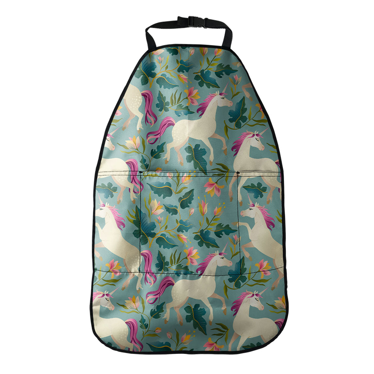 Floral Unicorn Pattern Print Car Seat Organizers