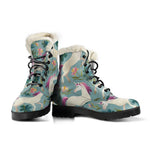 Floral Unicorn Pattern Print Comfy Boots GearFrost