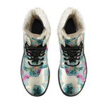 Floral Unicorn Pattern Print Comfy Boots GearFrost