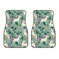 Floral Unicorn Pattern Print Front Car Floor Mats