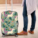 Floral Unicorn Pattern Print Luggage Cover GearFrost