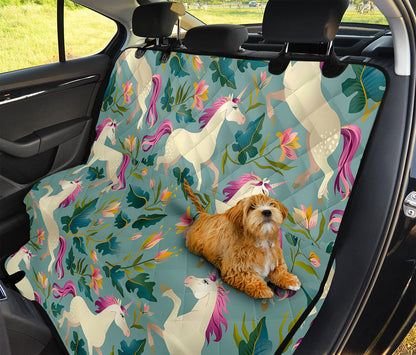 Floral Unicorn Pattern Print Pet Car Back Seat Cover