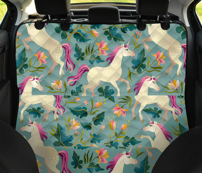 Floral Unicorn Pattern Print Pet Car Back Seat Cover