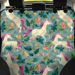 Floral Unicorn Pattern Print Pet Car Back Seat Cover