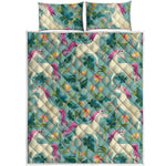 Floral Unicorn Pattern Print Quilt Bed Set