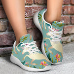 Floral Unicorn Pattern Print Sport Shoes GearFrost