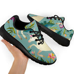 Floral Unicorn Pattern Print Sport Shoes GearFrost