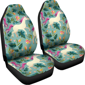 Floral Unicorn Pattern Print Universal Fit Car Seat Covers