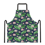 Flower And Leaf Lotus Pattern Print Apron