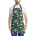 Flower And Leaf Lotus Pattern Print Apron