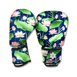 Flower And Leaf Lotus Pattern Print Boxing Gloves
