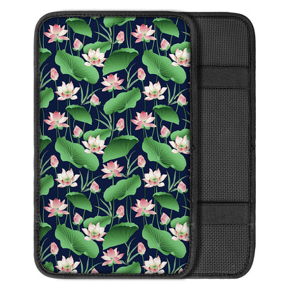 Flower And Leaf Lotus Pattern Print Car Center Console Cover