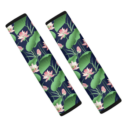 Flower And Leaf Lotus Pattern Print Car Seat Belt Covers