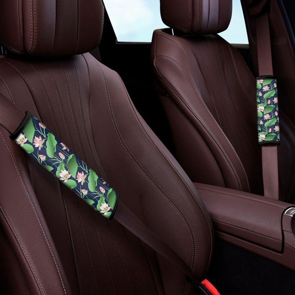Flower And Leaf Lotus Pattern Print Car Seat Belt Covers