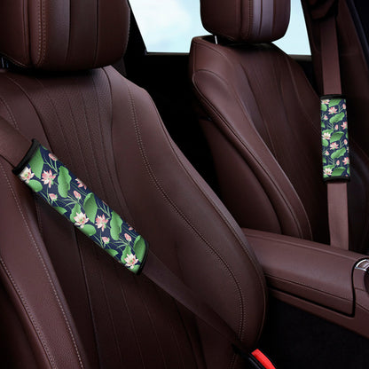Flower And Leaf Lotus Pattern Print Car Seat Belt Covers