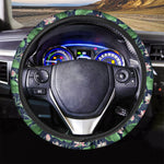 Flower And Leaf Lotus Pattern Print Car Steering Wheel Cover