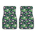 Flower And Leaf Lotus Pattern Print Front Car Floor Mats