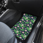 Flower And Leaf Lotus Pattern Print Front Car Floor Mats