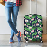 Flower And Leaf Lotus Pattern Print Luggage Cover