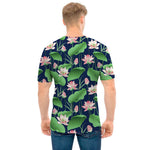 Flower And Leaf Lotus Pattern Print Men's T-Shirt