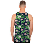Flower And Leaf Lotus Pattern Print Men's Tank Top