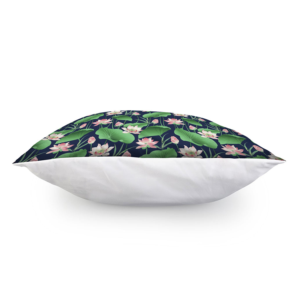 Flower And Leaf Lotus Pattern Print Pillow Cover