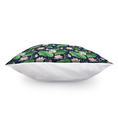Flower And Leaf Lotus Pattern Print Pillow Cover