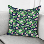 Flower And Leaf Lotus Pattern Print Pillow Cover