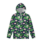 Flower And Leaf Lotus Pattern Print Pullover Hoodie