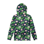 Flower And Leaf Lotus Pattern Print Pullover Hoodie