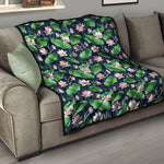 Flower And Leaf Lotus Pattern Print Quilt
