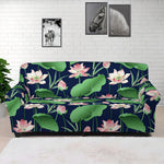 Flower And Leaf Lotus Pattern Print Sofa Cover