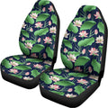 Flower And Leaf Lotus Pattern Print Universal Fit Car Seat Covers