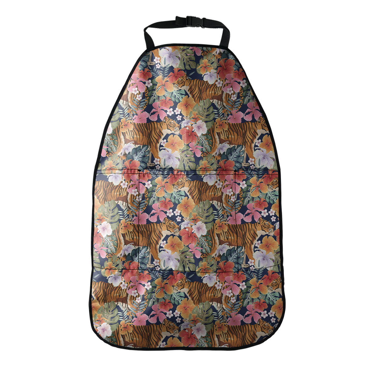 Flower And Tiger Pattern Print Car Seat Organizers