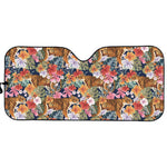 Flower And Tiger Pattern Print Car Sun Shade