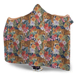 Flower And Tiger Pattern Print Hooded Blanket
