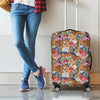 Flower And Tiger Pattern Print Luggage Cover