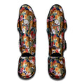 Flower And Tiger Pattern Print Muay Thai Shin Guards