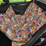 Flower And Tiger Pattern Print Pet Car Back Seat Cover