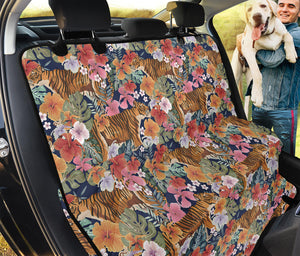 Flower And Tiger Pattern Print Pet Car Back Seat Cover