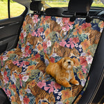 Flower And Tiger Pattern Print Pet Car Back Seat Cover