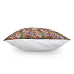 Flower And Tiger Pattern Print Pillow Cover