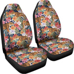 Flower And Tiger Pattern Print Universal Fit Car Seat Covers