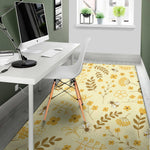 Flower Bee Pattern Print Area Rug