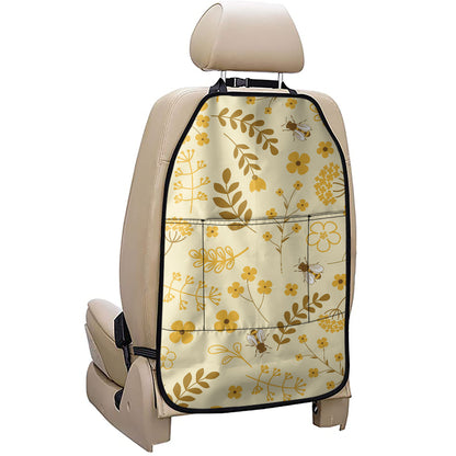 Flower Bee Pattern Print Car Seat Organizers