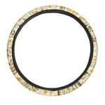 Flower Bee Pattern Print Car Steering Wheel Cover