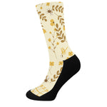 Flower Bee Pattern Print Crew Socks