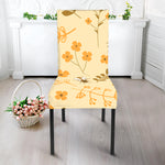 Flower Bee Pattern Print Dining Chair Slipcover